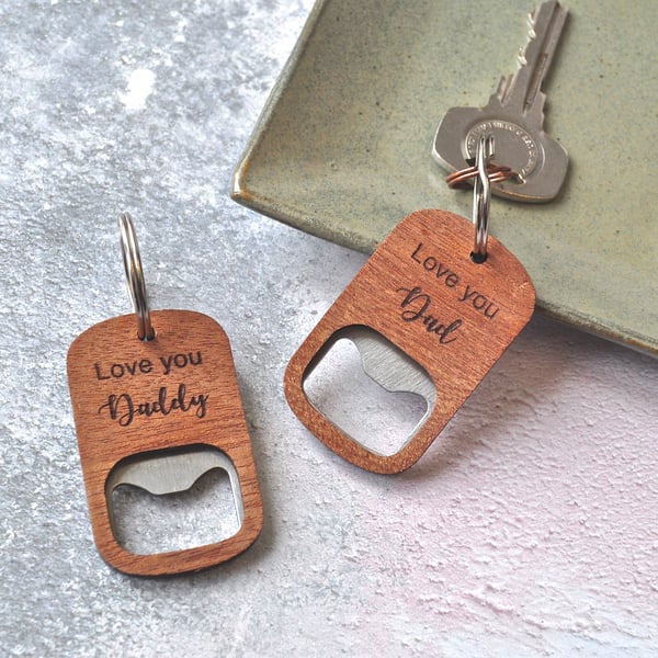 Personalised Dad Keyring Bottle Opener