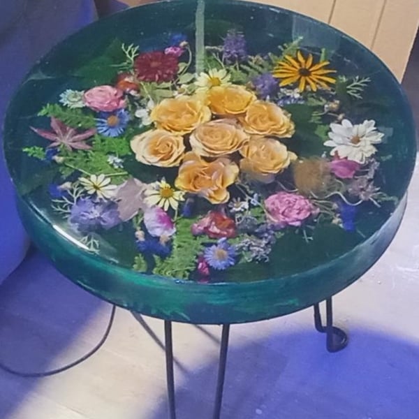 Coffee Table, Handmade to order, Floral Design