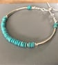 Sterling Silver Turquoise Noodle Bracelet - Image 5