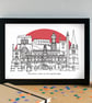Shrewsbury Skyline Art Print - Image 3