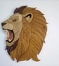 Hand crafted wood lion