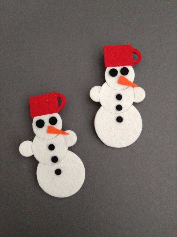 Felt Snowman Brooch for those who love winter and snow
