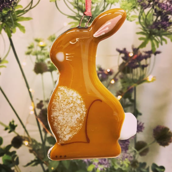 Opaque Fused Glass Bunny 