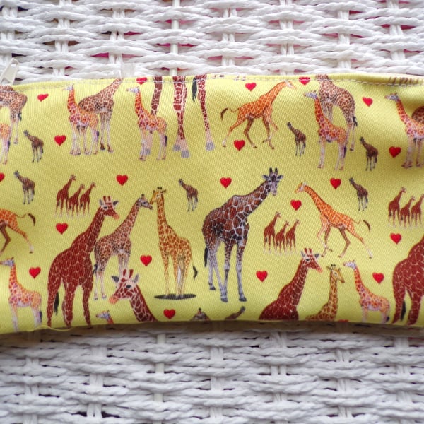 Giraffe Pencil Case or Small Make Up Bag 