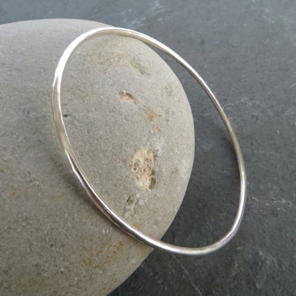 Sterling silver skinny bangle, all sizes made to order