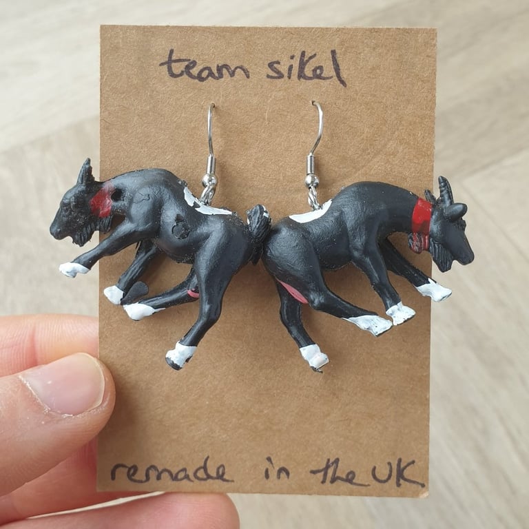 Goat Earrings - Upcycled Vintage Toys
