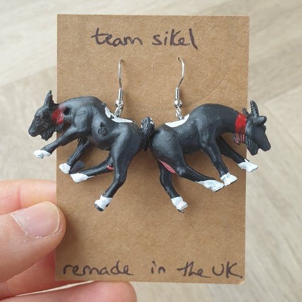 Goat Earrings - Upcycled Vintage Toys