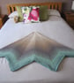Large Green and Beige Throw, Hand Crocheted, Sofa Throw, Bed Throw, New Home  - Image 5