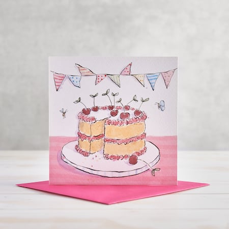 Cherry cake Cake Greetings Card