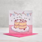 Cherry cake Cake Greetings Card