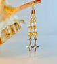 Christmas Earrings, Star With Sparkly Crystals, Secret Santa, Stocking Filler - Image 1