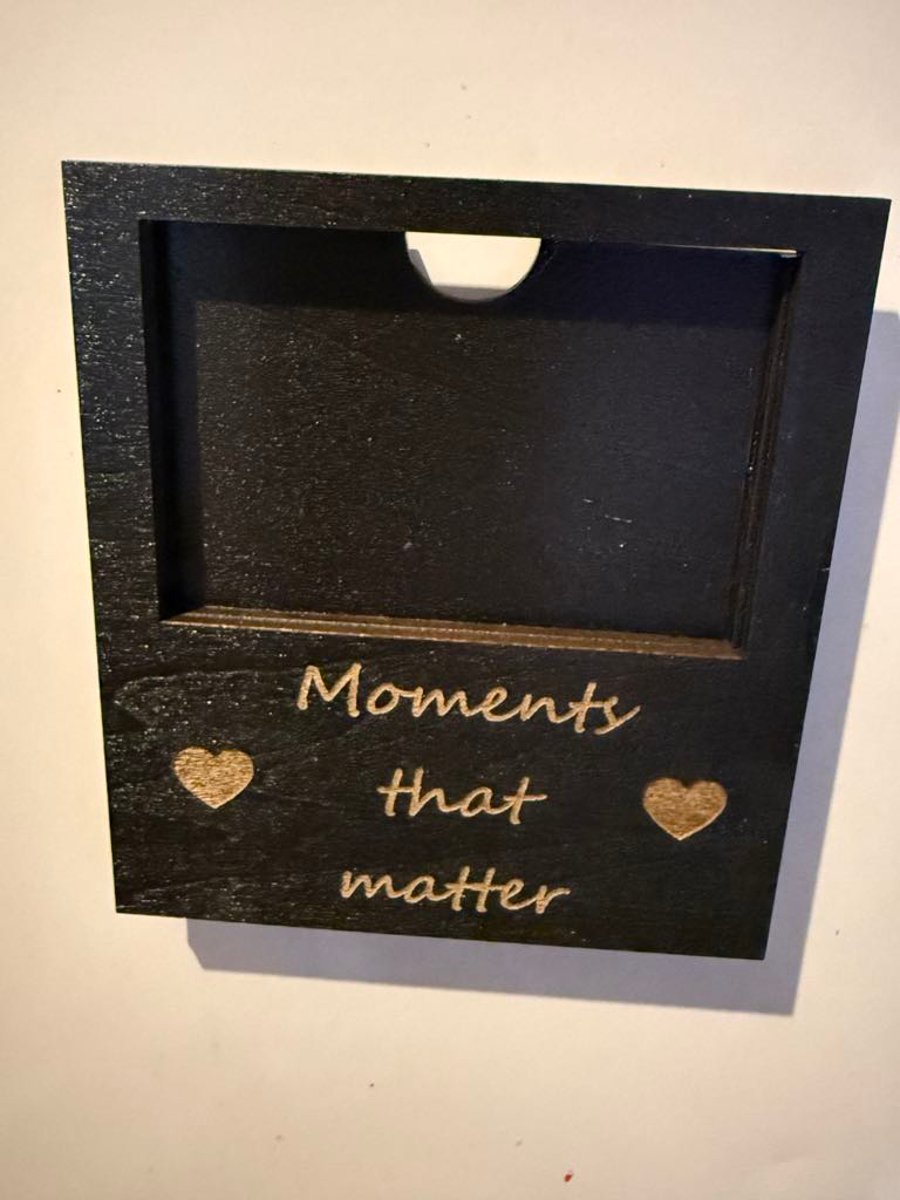 Handmade Basswood Picture Frame – Holds One Small Photo with Engraved Sentiment
