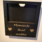 Handmade Basswood Picture Frame – Holds One Small Photo with Engraved Sentiment