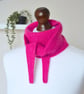 Knitted Small Scarf Triangle Scarflette Harmony Scarf Bright Fuchsia Pink