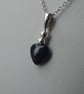 Black onyx heart pendant on sterling silver chain