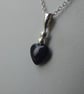 Valentine’s Gift - Black onyx heart pendant on sterling silver chain - Image 1