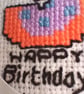 Hand stitched age three birthday card featuring a colourful cross stitch - Image 4