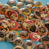 15mm Wooden Cat Buttons Random Mix 10pk Pussy Kitten Kitty (SCT1)