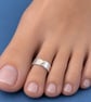 Silver Toe Ring with Gold Heart, Sterling Silver toe ring, adjustable toe ring,  - Image 9