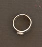 Silver Moonstone Ring - Modernist - Designer  - Darkened Silver - Size P - Image 4