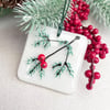 Winter Berries - glass Christmas Tree Decoration