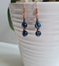 Blue Tiger's Eye & Copper Dangle Earrings Earings Gift Crystal Jewellery Jewelry - Image 7