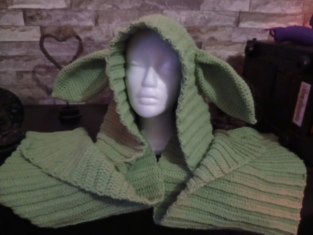 Baby Yoda Themed Headscarf Hood with Ears