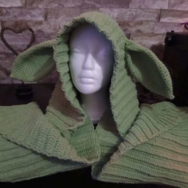 Baby Yoda Themed Headscarf Hood with Ears