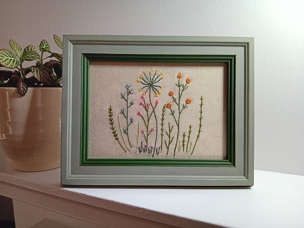 Hand Embroidered Framed Picture