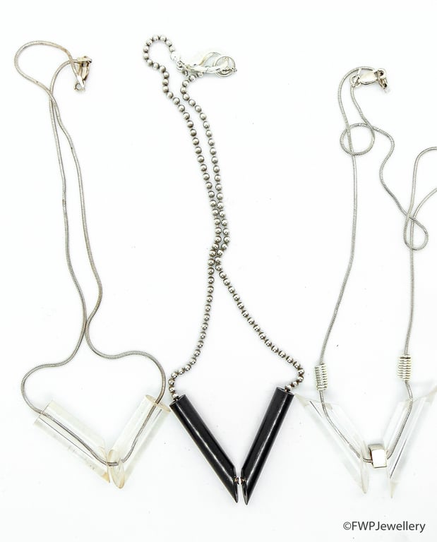 Silver Snake Chain Necklaces with Acrylic