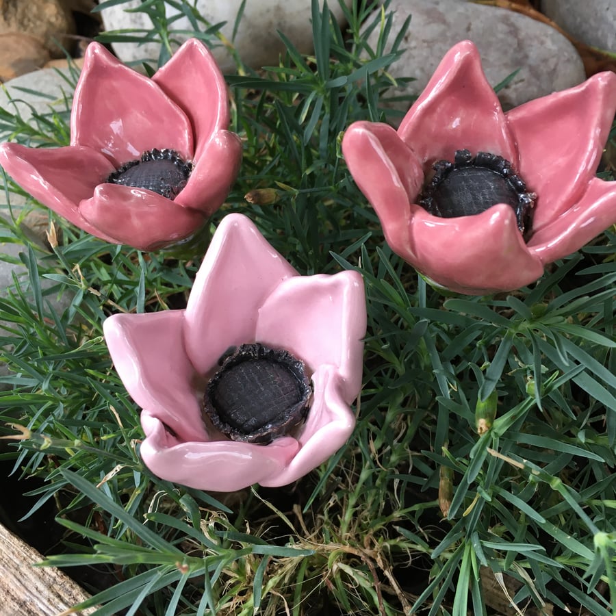 Ceramic Flower - single stem for garden, planters, floral arrangement and posy