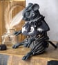 'Lumen', a black porcelain and textile mouse imp. - Image 4