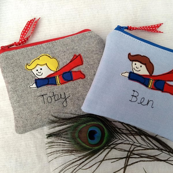 Superhero Custom Wallet - Personalised Children's Boys Coin Purse