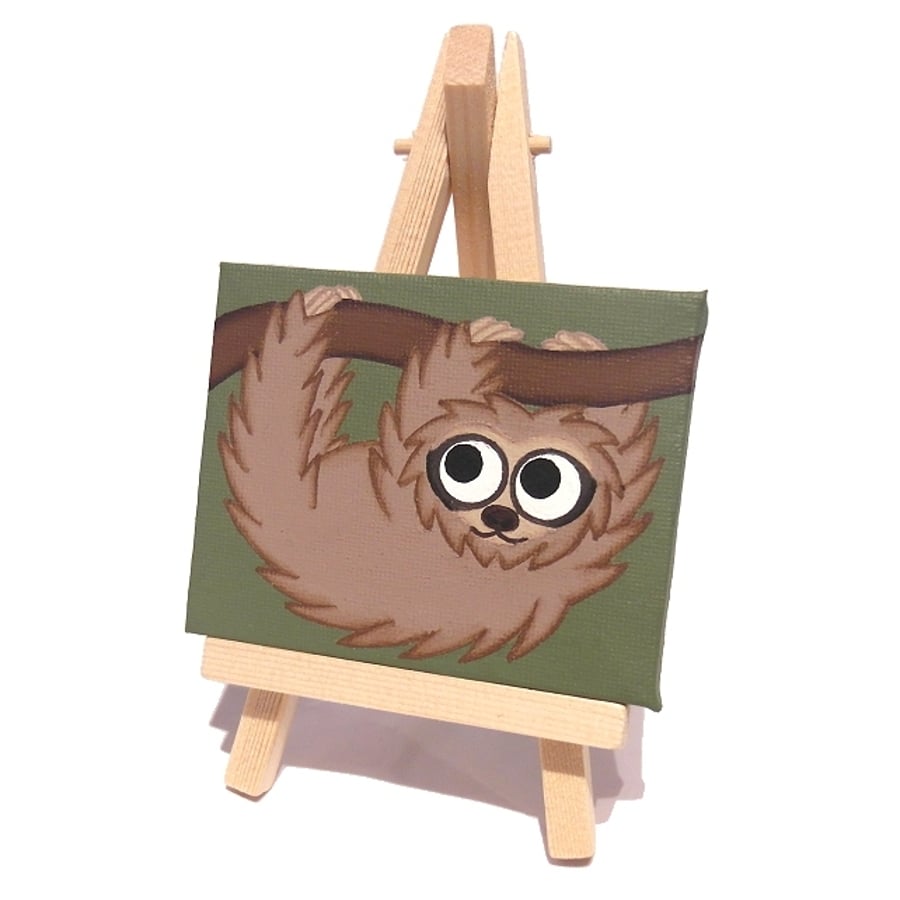 Sloth Mini Painting with Easel