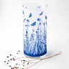 Blue Butterfly Meadow Large Blue and White Cylinder Vase