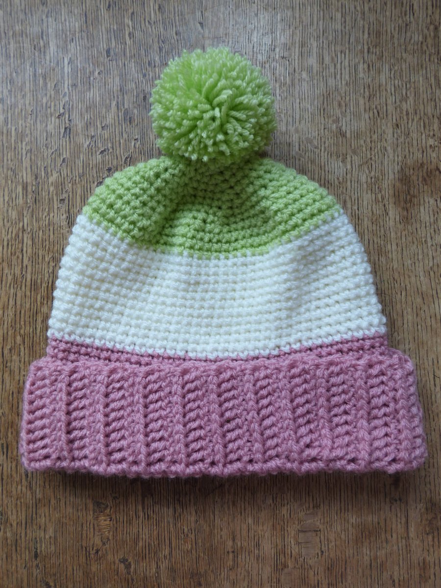 Colour Block Hat in Candy Colours (Age 4-7 years approx)