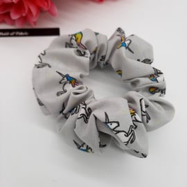 Hair scrunchie in grey unicorn,  3 for 2 offer.