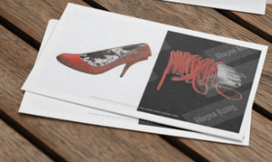 'In Step' card printed from handmade collage 