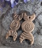 Triple Goddess Pair of Bronze Charms