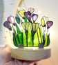 Crocus  Stained Glass Suncatcher Tea Light Holder  - Image 4