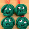 Brussel Sprout Tree Decorations - Set of 4