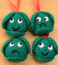 Brussel Sprout Tree Decorations - Set of 4