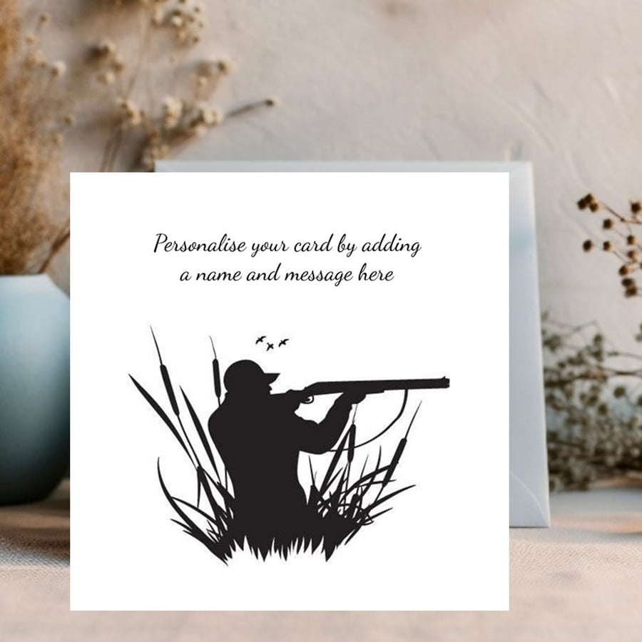 In the rushes - personalised card for a shooter or hunter