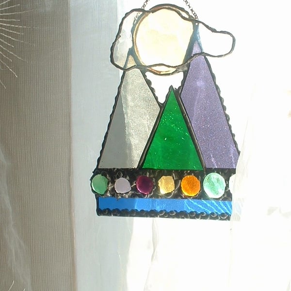 Seconds Sunday "Misty Mountains" Stained Glass Suncatcher