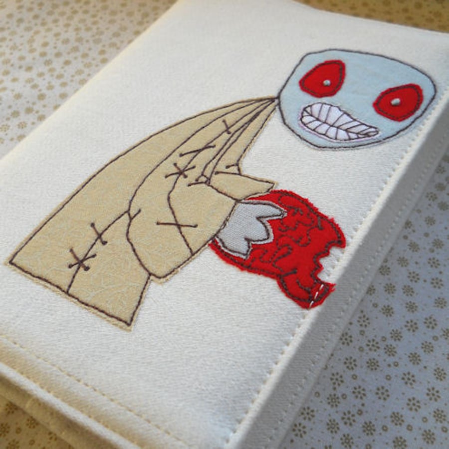 embroidered zombie notebook - A6 size