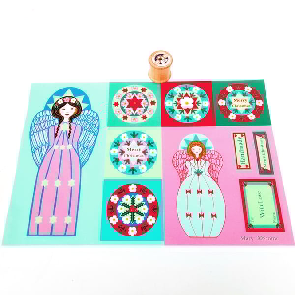 Cut and Sew Christmas Angei Mary Craft Fabric Panel