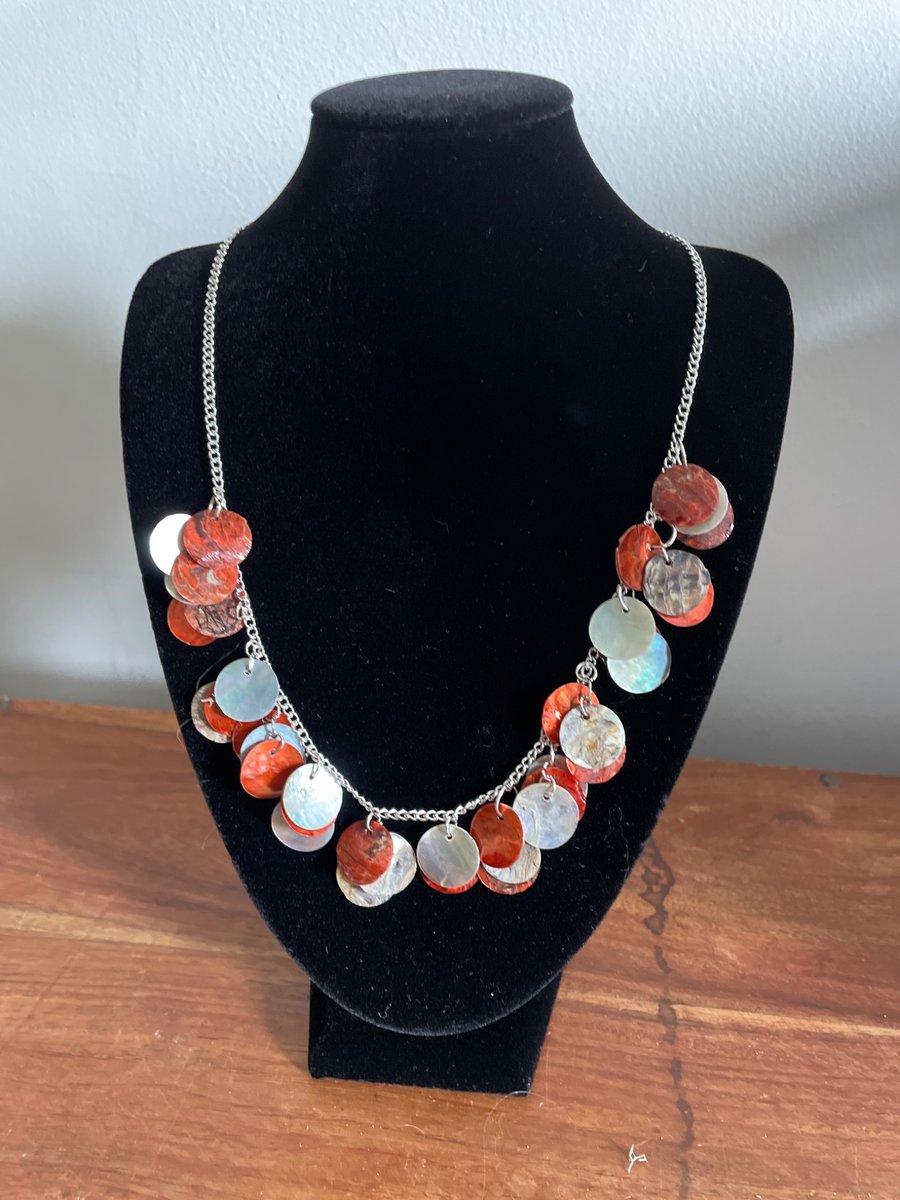 'Rishini' Red Shell Necklace