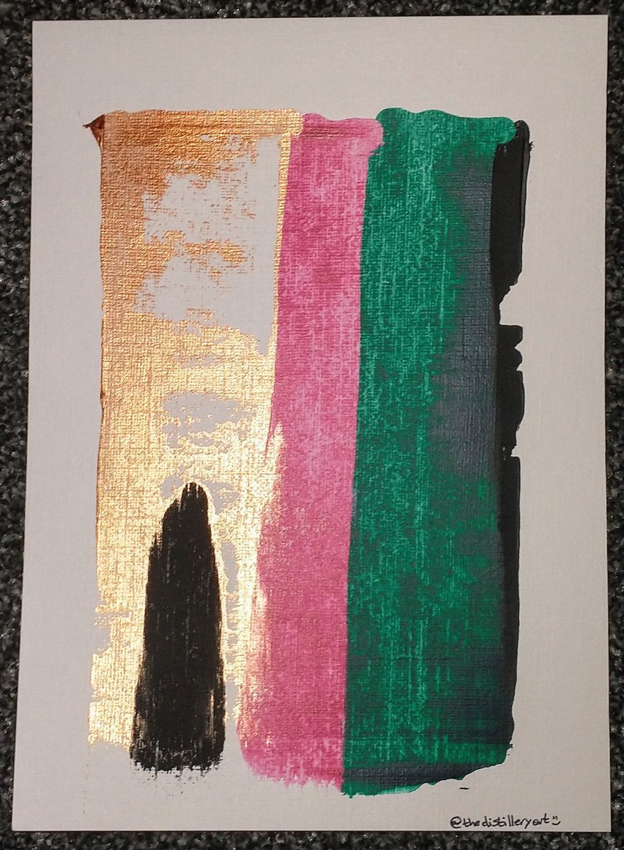 A5 Abstract Acrylic Pull Painting