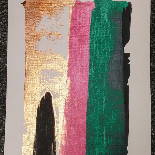 A5 Abstract Acrylic Pull Painting