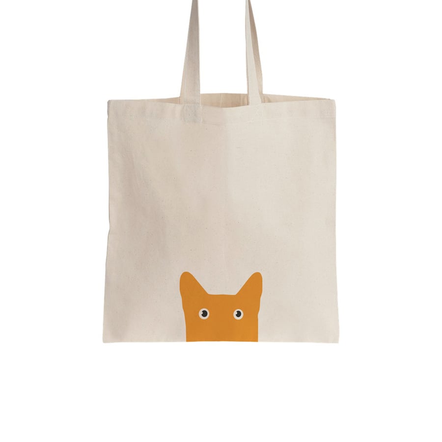 Ginger Cat cotton tote bag